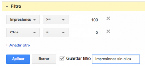 filtro informe terminos busqueda adwords